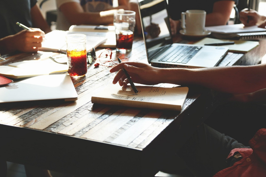 Professional accounting team meeting and financial planning